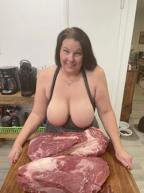 30lbs of Brisket about to roll on the smoker with 38ddd about to roll around in the Bed!!! by Rare-Wealth9409