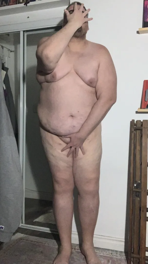 416 pounds as of Sunday. Naturally hairless body. Soft spoken and meek. Open to chat in DM. posted by SoftSpokenSyd