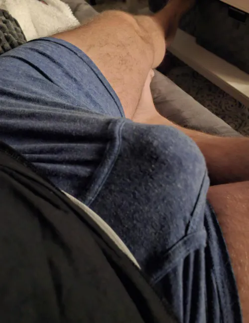 (44) relaxing on couch...who wanna join before shift? by thebigsmooth4321