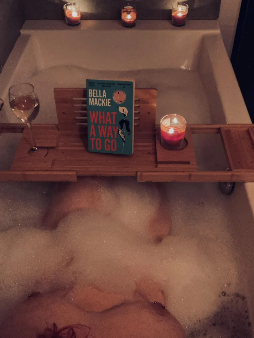A bath, book and some wine. What more does a girl need? posted by Atika_