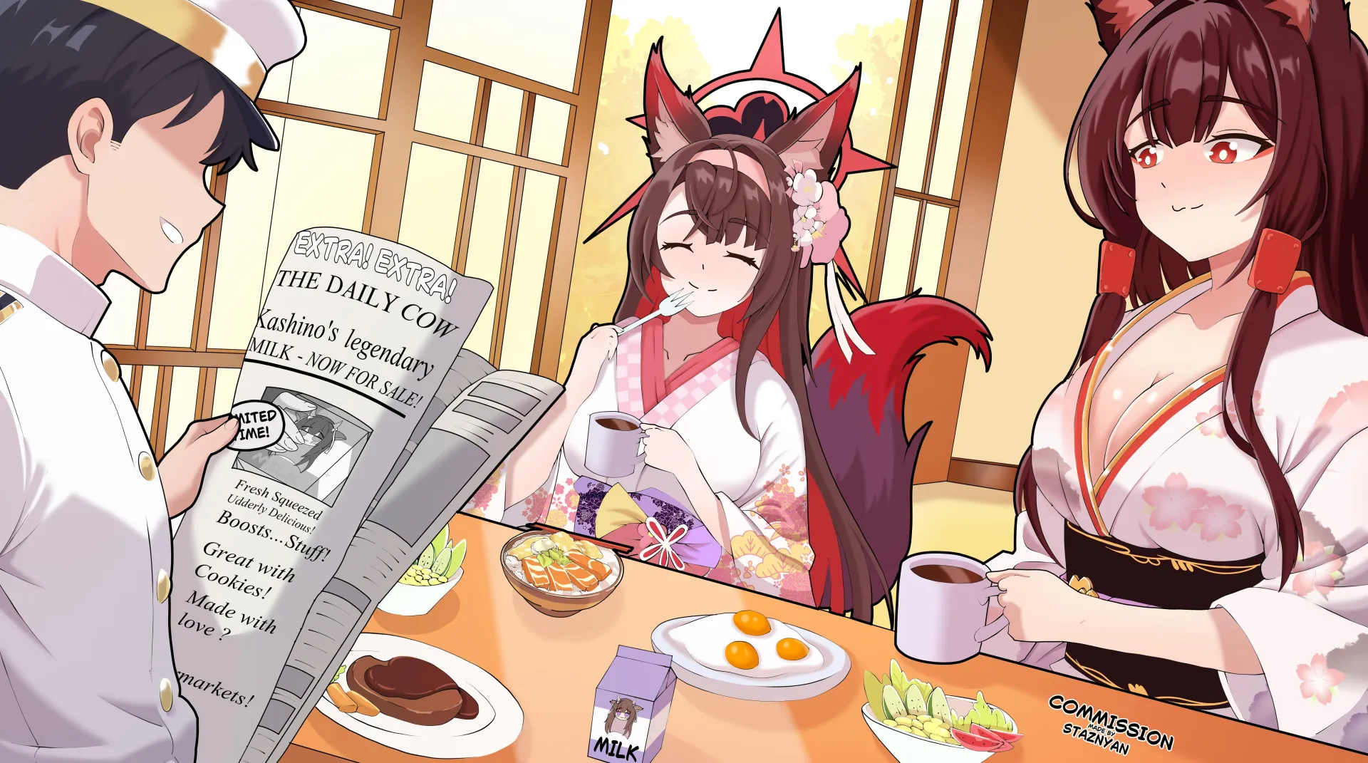 A big, happy fox family! (ft. Akagi) [staznyan] posted by Peep-CEO