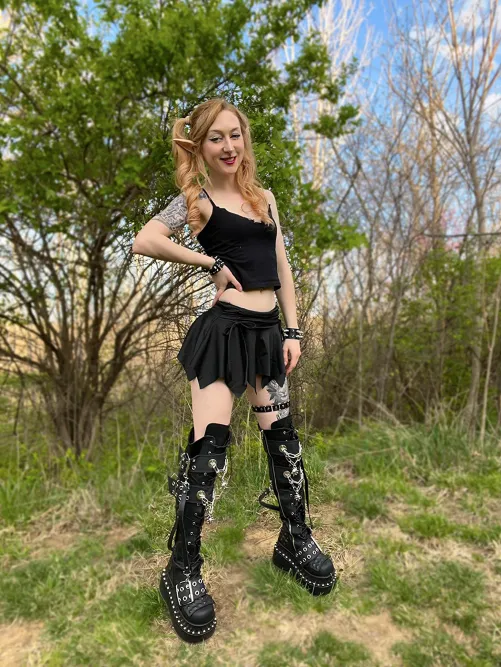 a bratty elf in the woods by blightbrat