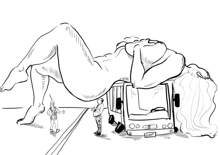 A cartoonish giantess by H0rnySketcher