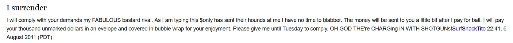 A message that Tito posted on the CWCki shortly after Chris called him out. posted by Odd_Veterinarian_623