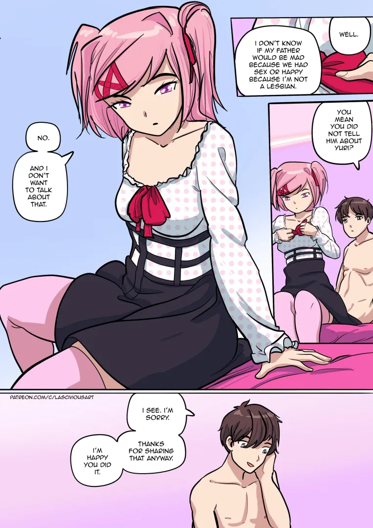 A page from (LasciviousArt)’s latest DDLAC doujinshi chapter, “Double Cute” posted by Lascivious_Art