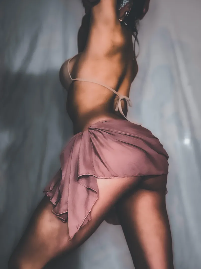 A sheer loincloth-style skirt drapes low, emphasizing hips and motion, just for you posted by Belladancer_beauty
