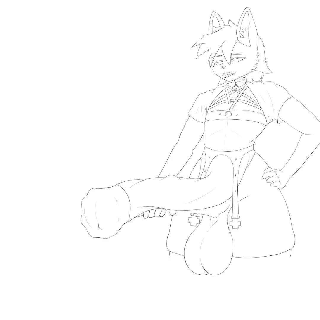 A WIP of my OC, for the big cock enjoyers posted by Hivar_69