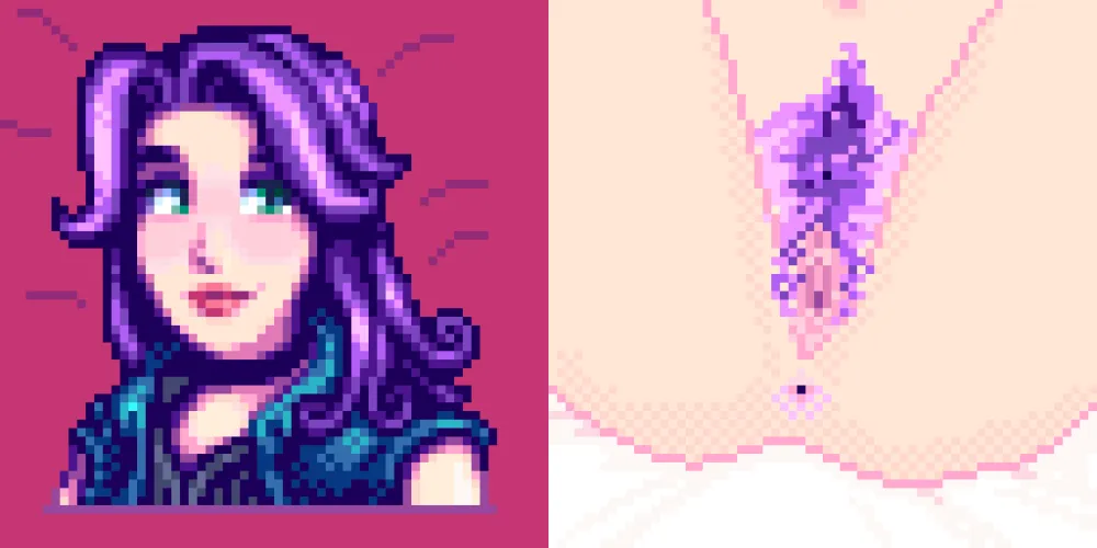 Abigail and her Stardew Valley by baphomuki