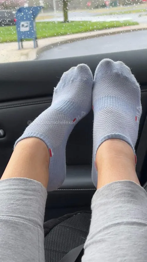 After my workout, do you wanna use these in the car?  by michellesocks