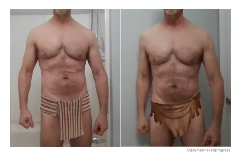 (age 67) Progress about two months apart by fitseniorguy