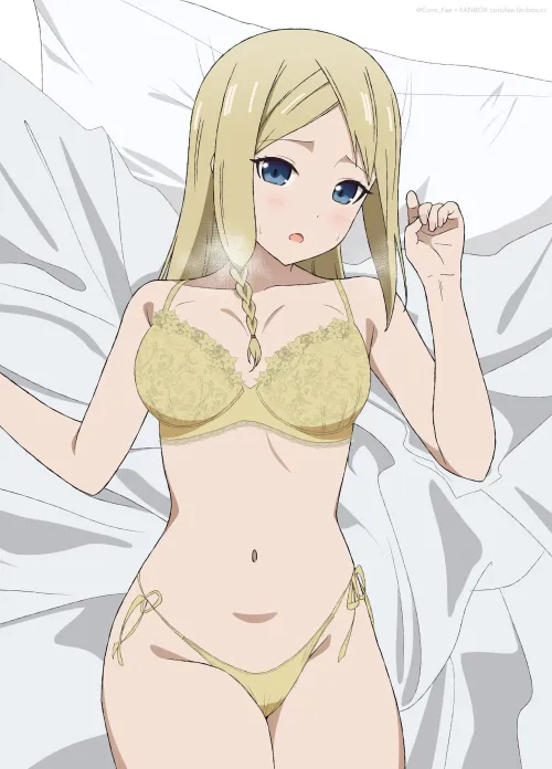 Ai Hayasaka Laying In Bed In Lingerie  by Csxc