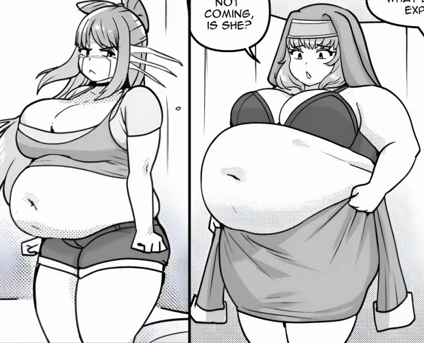 Aika and Tessa belly comparison by izelofman