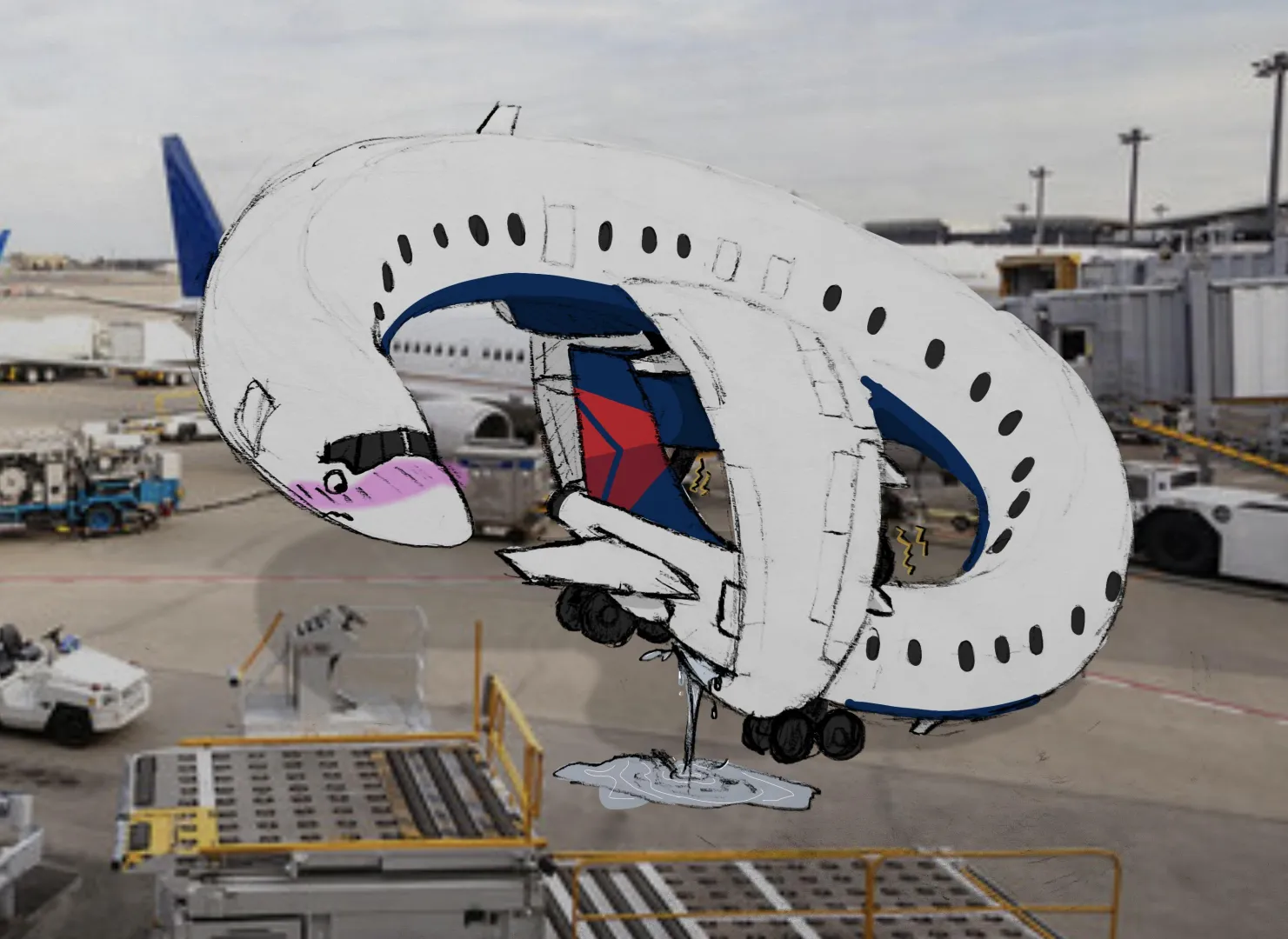 [A]irplane omorashi (art by me) posted by Nintenfoxy1983