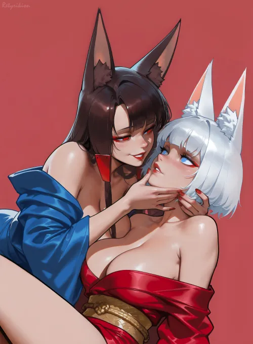 Akagi & Kaga: Sisterly Love by Retyrikion