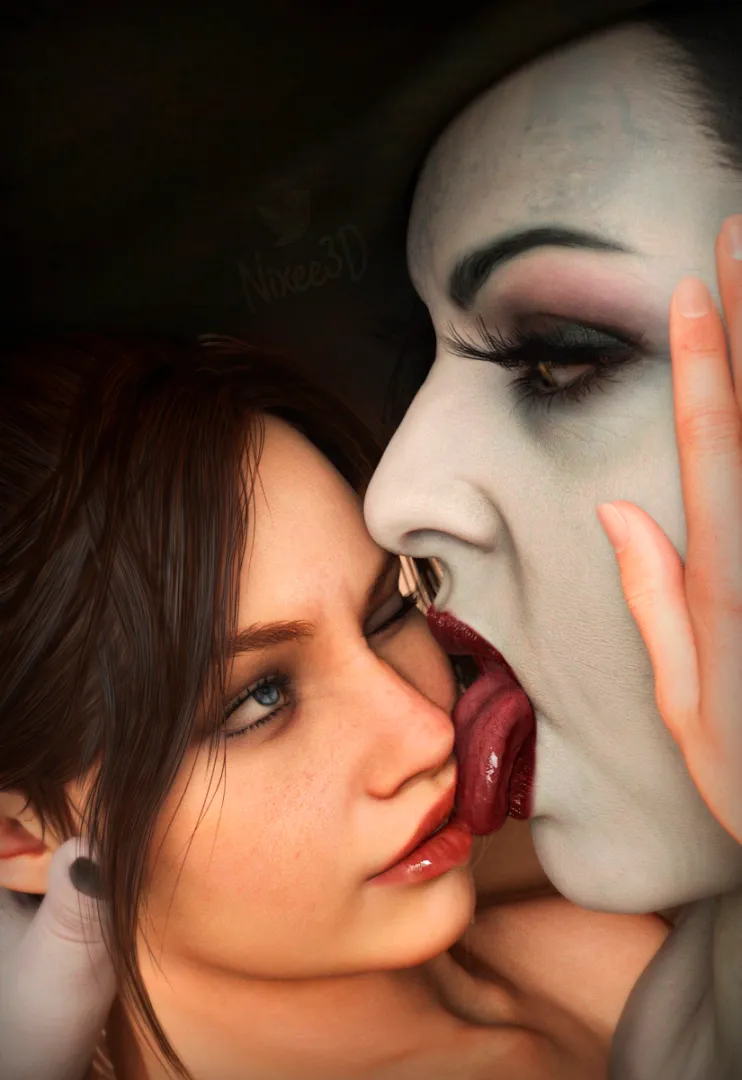 Alcina Dimitrescu licking Claire (Nixee3D) posted by Poke-Oji