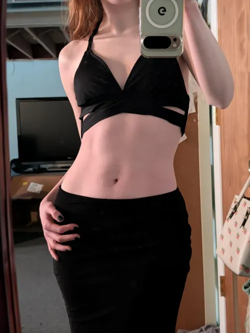 All black fit w/midriff by darkinternetangel