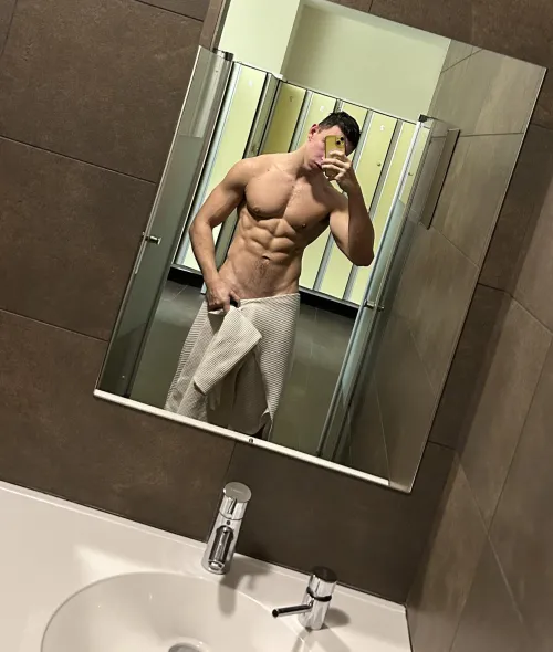 alone in gym showers by Craig_Kane