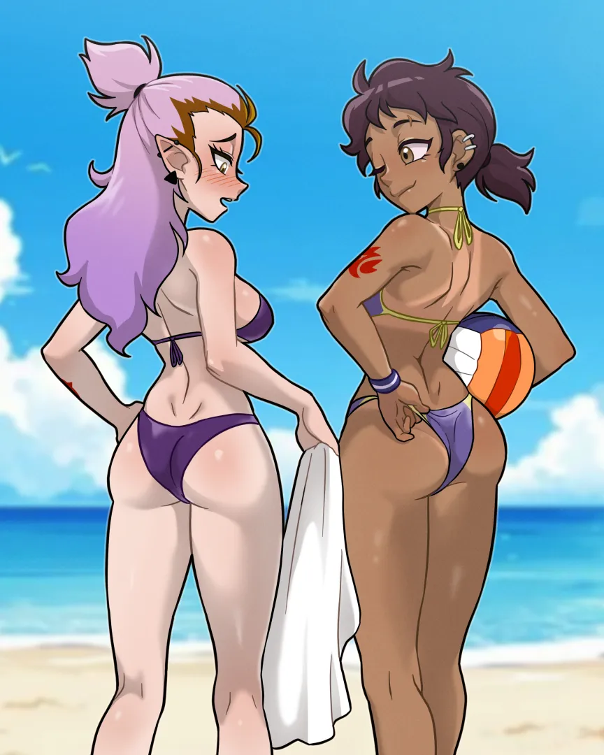 Amity and Luz at the Beach (Centinel303) posted by KrustiestKrabbiest