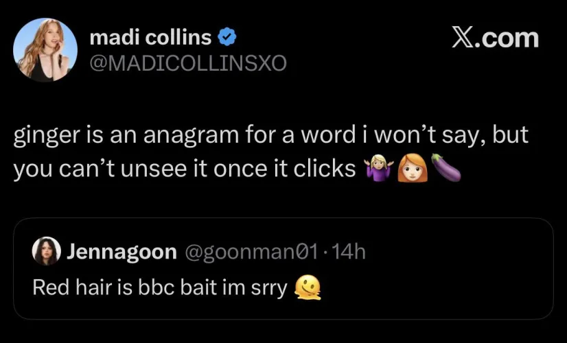 An odd tweet from Madi Collins  by ProfessorCummunist