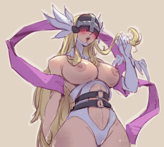 Angewomon nsfw art by(crimson canvas) that I did recently. Hope u enjoy it. by Crimson_Canvas