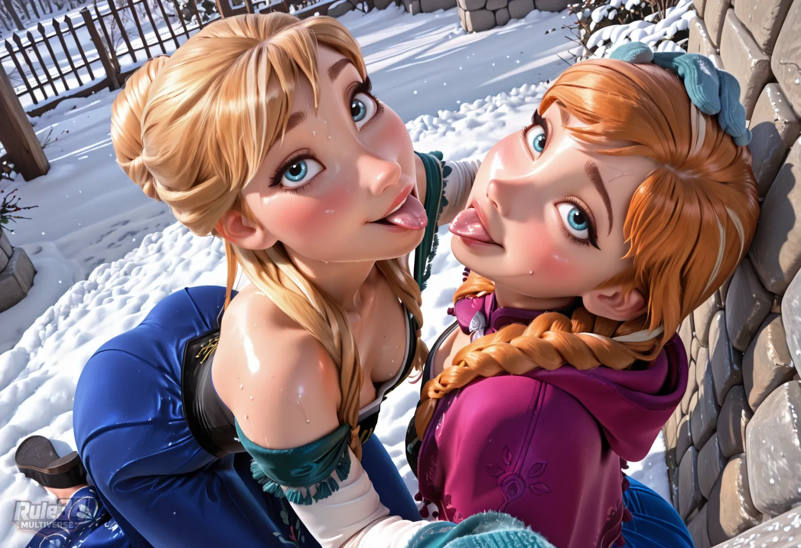 Anna and Elsa kissing posted by maffydaffy