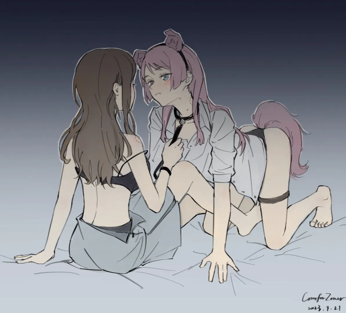 Anon on Soyo's leash [BanG Dream!] (comfort_zoner) posted by MartyrOfDespair