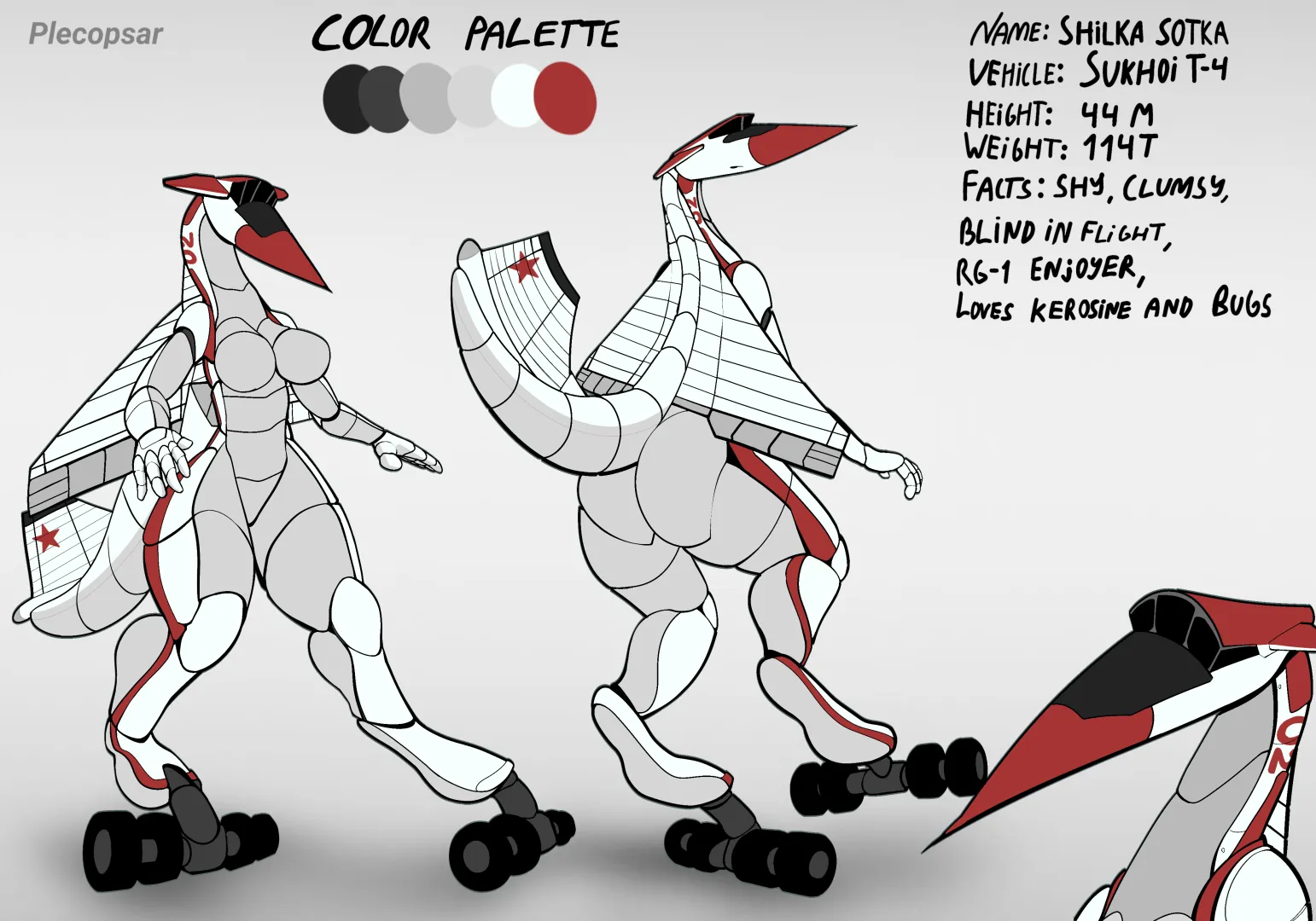 Another aeromorph ref sheet I made (plecopsar) [F] posted by Plecopsar