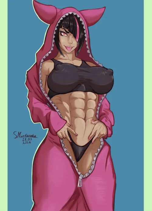 Any Street Fighter tomboy enjoyers? (just finished this Juri han drawing) by smurferoka