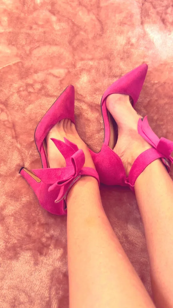 Arched feet look good in pink heels  posted by WittyKangaroo677
