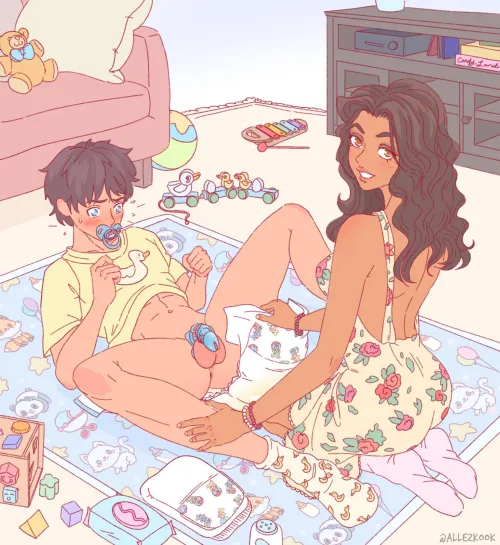 (Art by Allezkook) “diaper change..” by sproutymess
