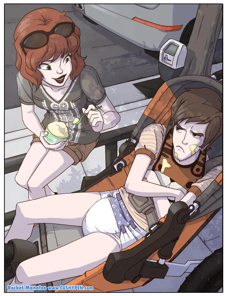 (Art by RocketManatee) “pouting during snack time..” posted by sproutymess