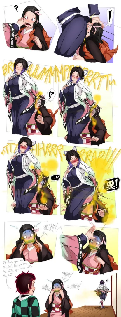 Art of the Month October 2022 Winner: Shinobu Kocho Feeding Nezuko her Farts posted by DegenerateBozoLTaker
