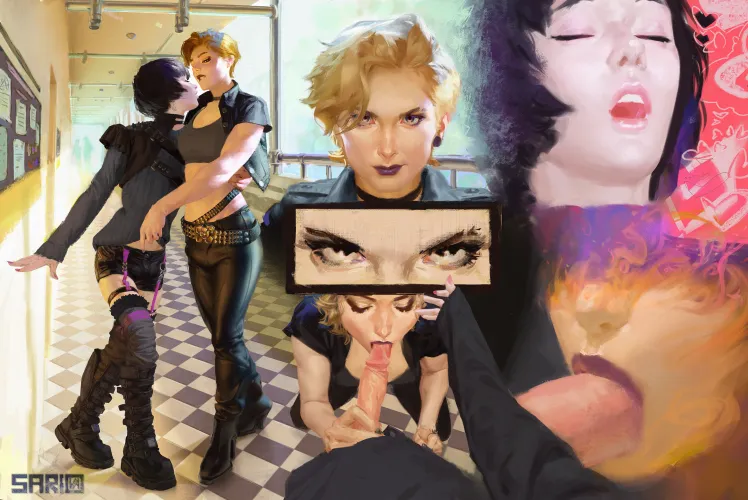 Art school students having fun [OC] by SarivaOrgio