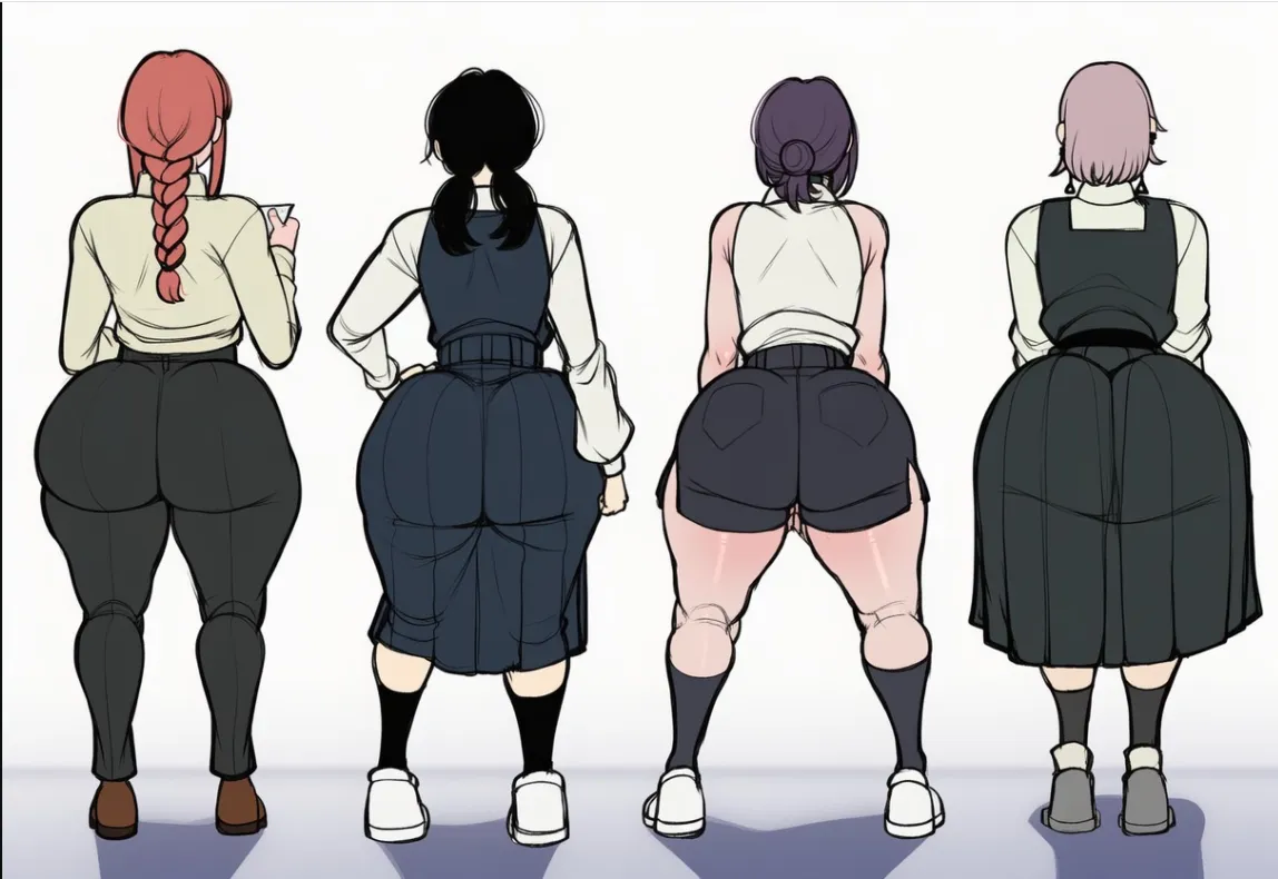 Asa and makima and reze and fami ass chart (bwl style) posted by Agitated-Macaron5217