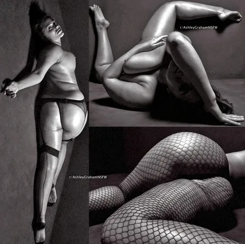 Ashley Graham fully nude B/W photoshoot - Enhanced and Upscaled by CarolinaDelgado