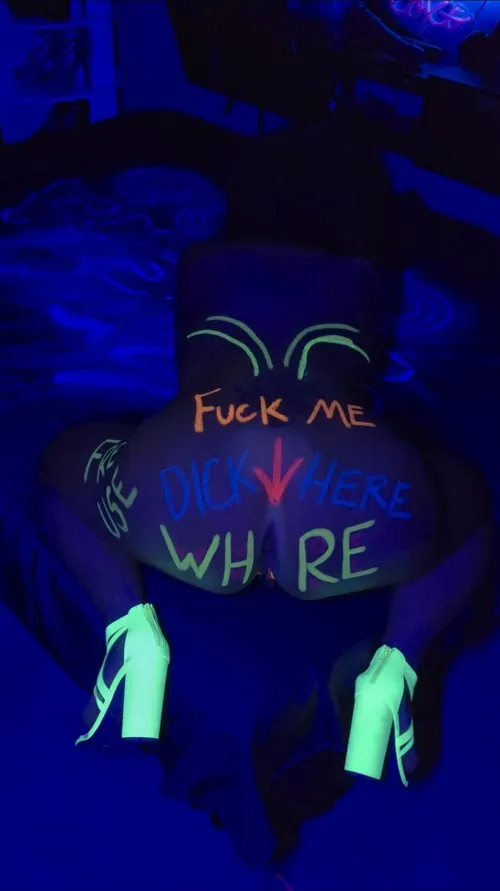 Ass painted like a gloryhole menu: pick your hole, no waiting list by KatrinaRylee