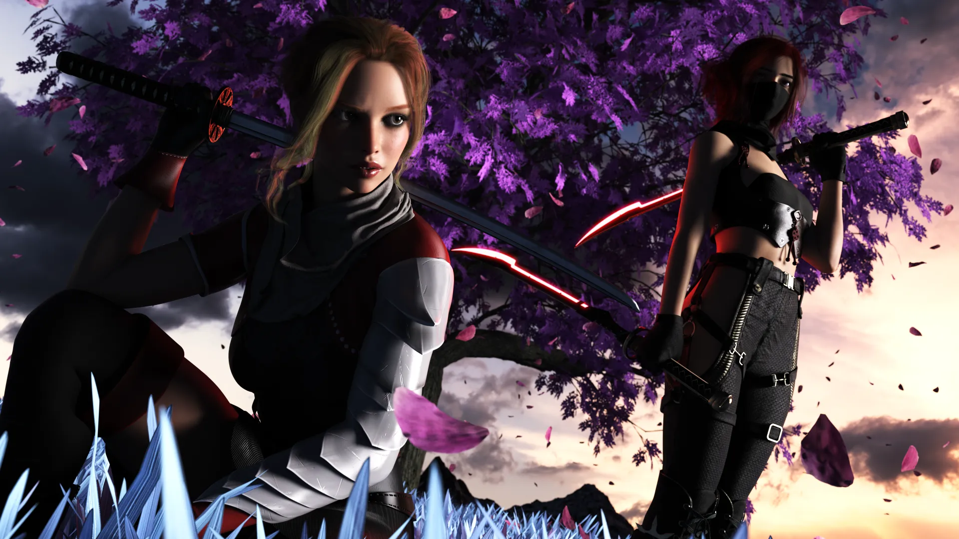 Aurora & Ashe, Ninja Tsundere | 5 year anniversary crossover posted by Classy-Lemon