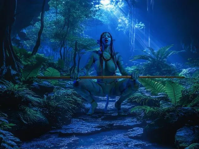 Avatar bodypaint I did on my beautiful friend. posted by DarkHorseBodyart