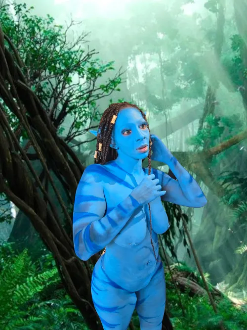 Avatar I painted, modeled by Apple_kandi by DarkHorseBodyart