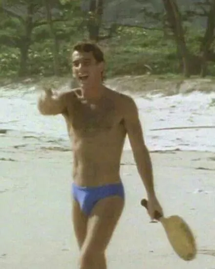 Ayrton Senna, former F1 driver, and his all Brazilian bulge in a delicious speedo. posted by BrazilianDilfLover