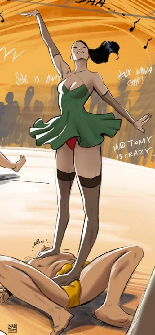 Ballerina ballbusting trample by MadTomyArt