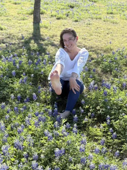 Barefoot in the bluebonnets by FortWorthyFeet