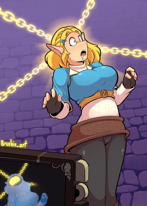 Be careful not to use stasis on the wrong thing. (Zelda) (Totk) (Brushie art) by horny-treee