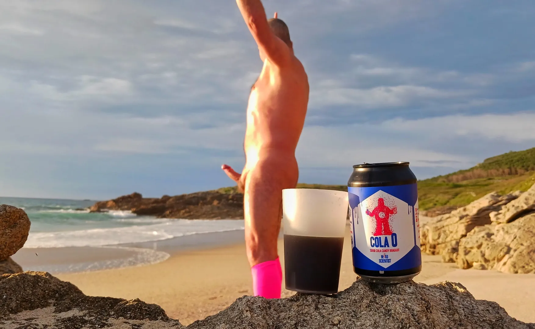 Beach, Beer & nudist sunbath posted by nudebodytime