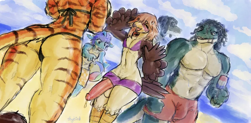 beach day!! No i dont have a boner whatr you talking about (me) by ShyBird_