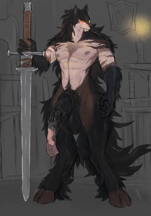 Beast man looks at you like this, what you do? (laobai) by Da_Darius