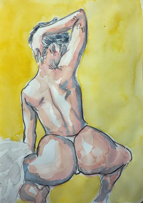 Becoming, watercolor by mfshinji