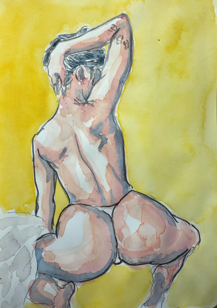 Becoming, watercolor posted by mfshinji