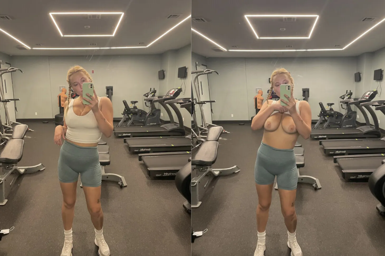 Before vs after the workout posted by subspacexoxo