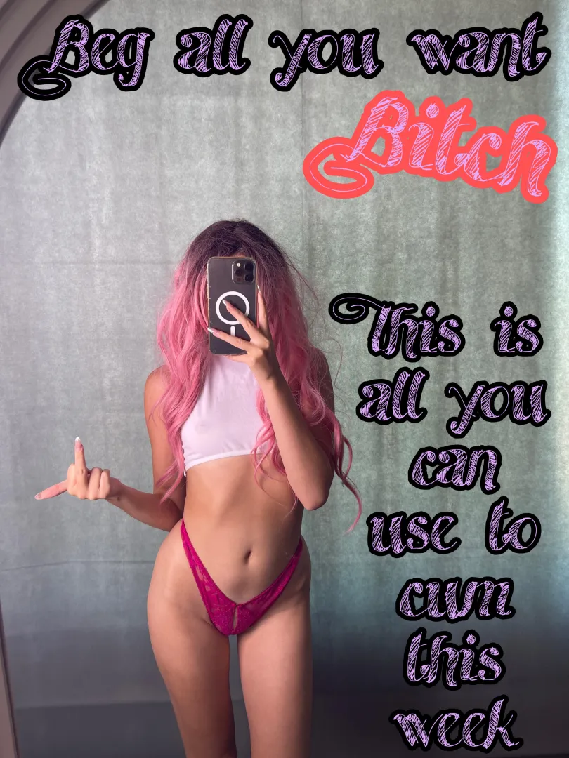 Beg all you want bitch, this is all you can use to cum! posted by PinkDolxo
